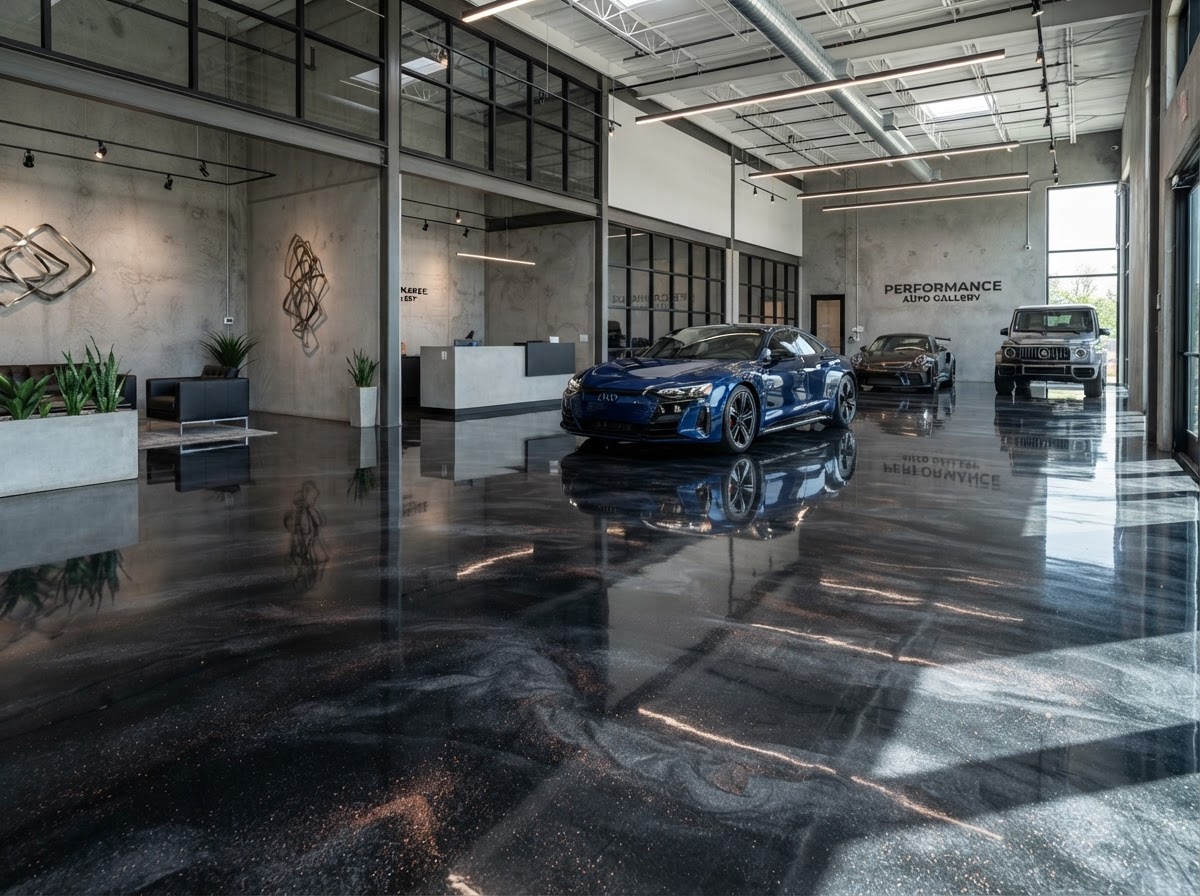 Metallic Showroom Floor