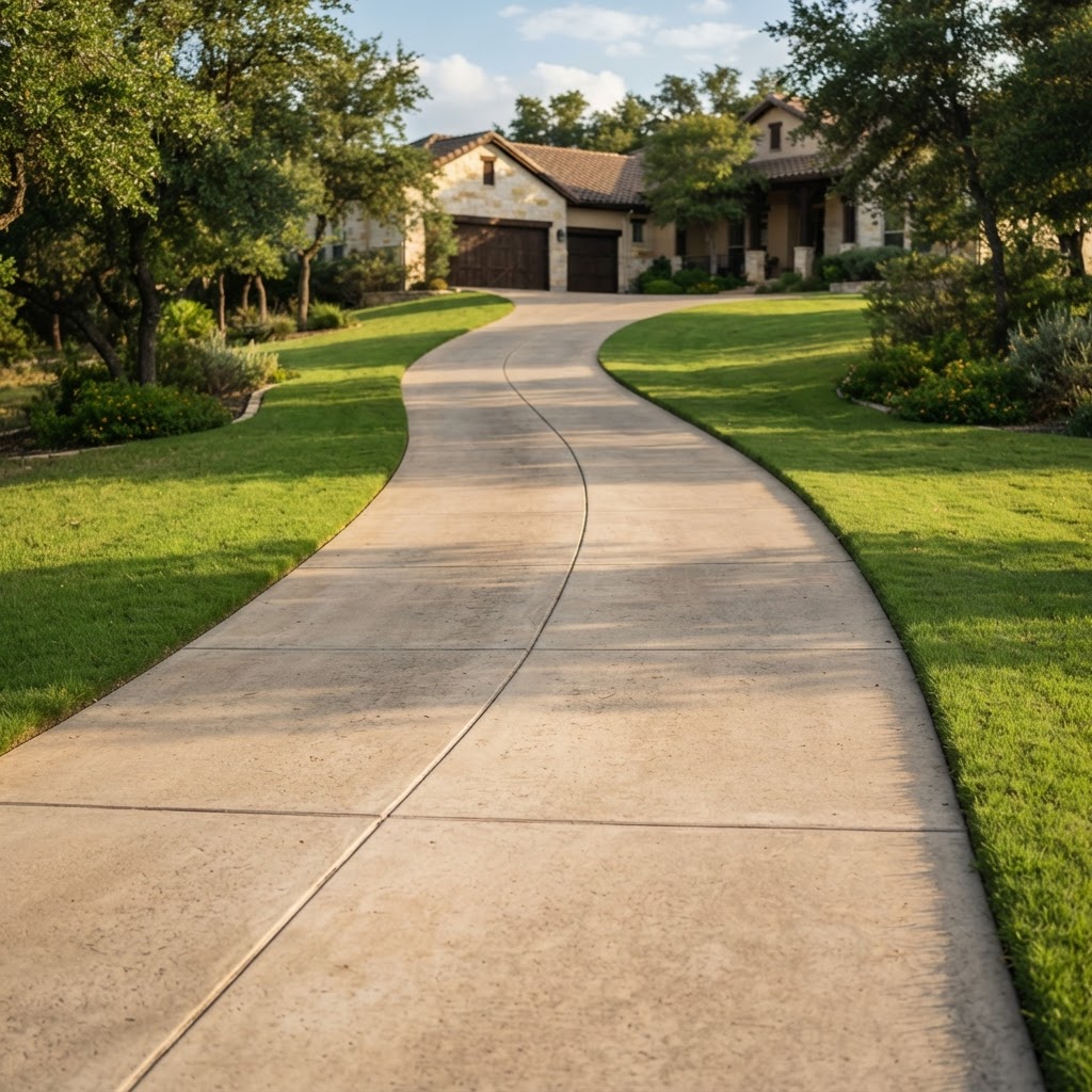 Driveway — finished concrete work by Enriquez Concrete