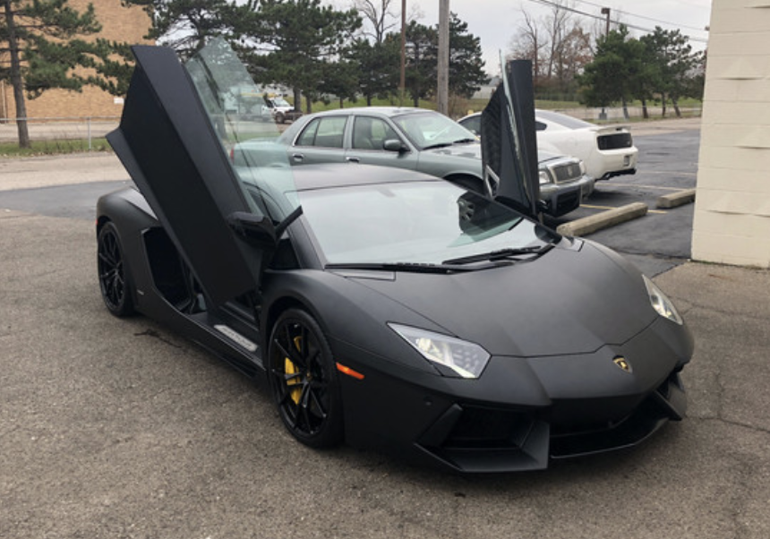 Black Lamborghini Aventador LP700-4 protected with The Big 3 package at Miami Glow Customs
