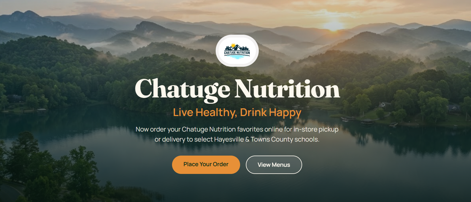Chatuge Nutrition website homepage screenshot