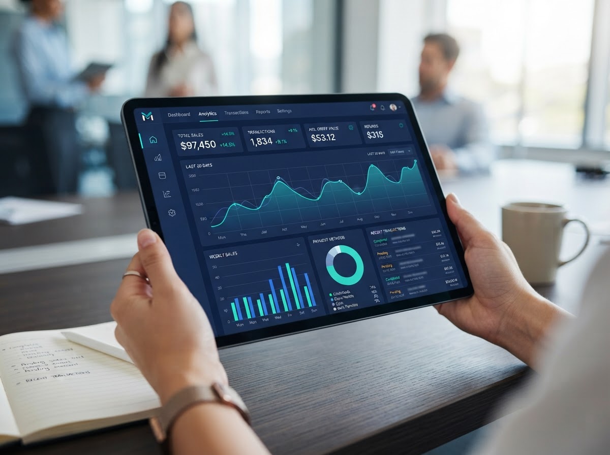 Credit card processing analytics dashboard