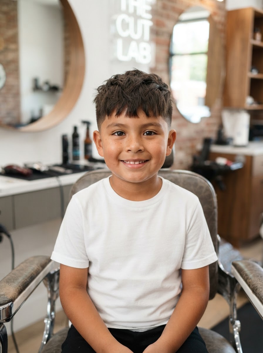 Kids Textured Fringe kids haircut style