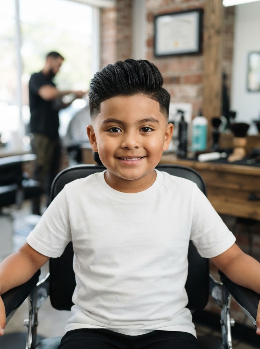 Kids Pompadour kids haircut style