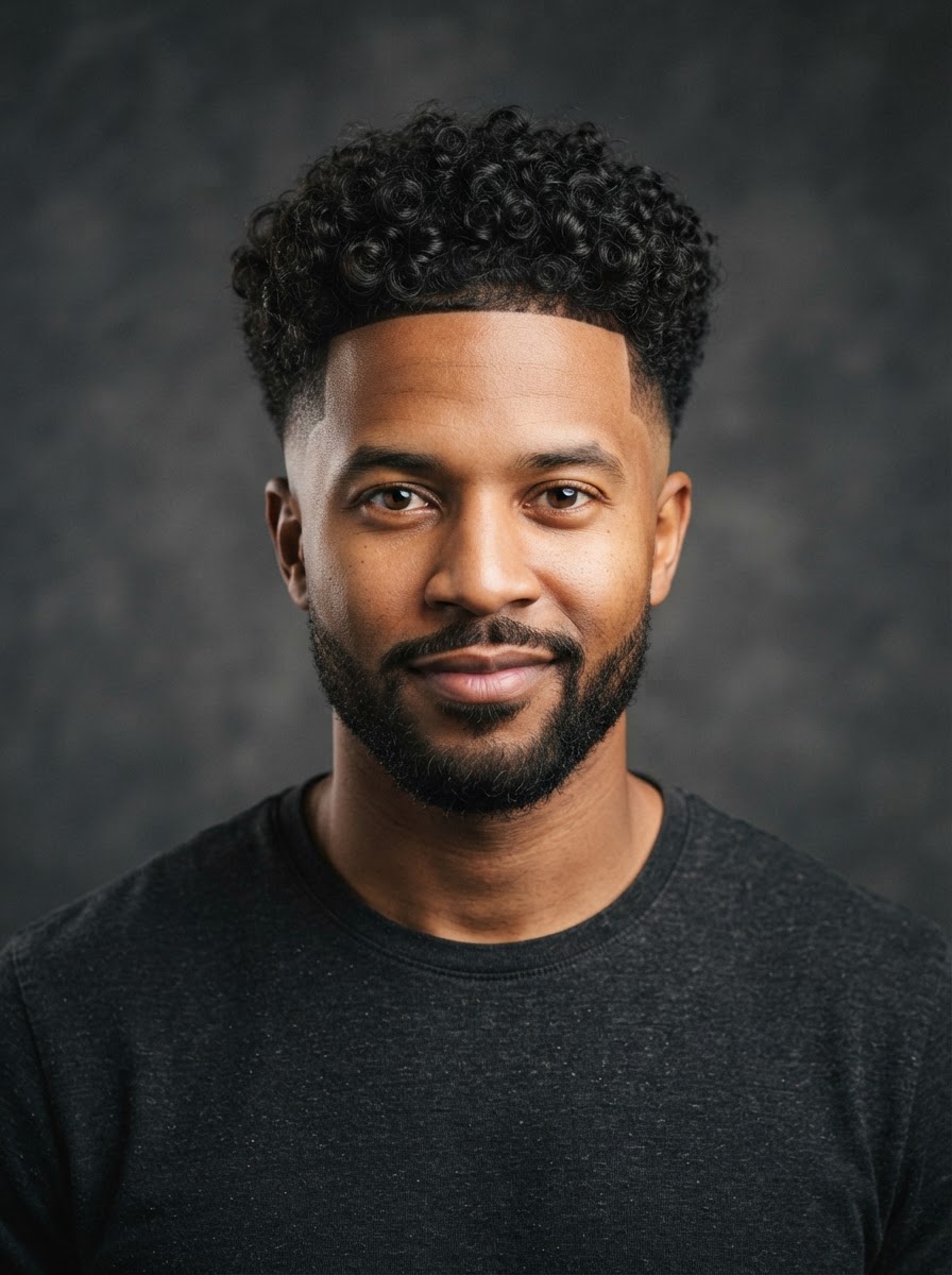 Curly Fade haircut style