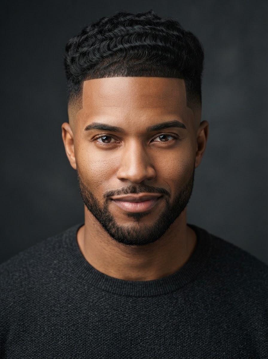 Wavy Top Fade haircut style