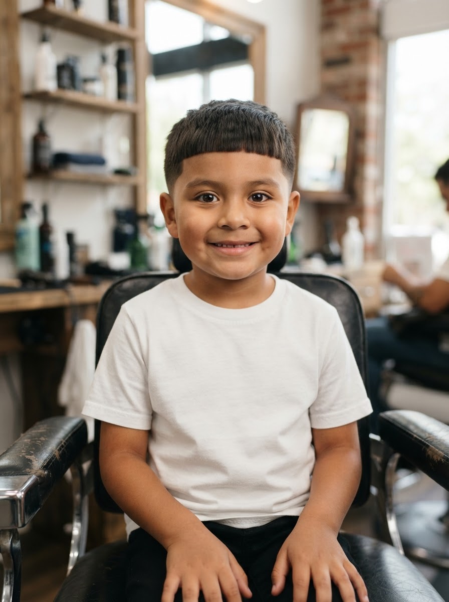 Kids Caesar Cut haircut style