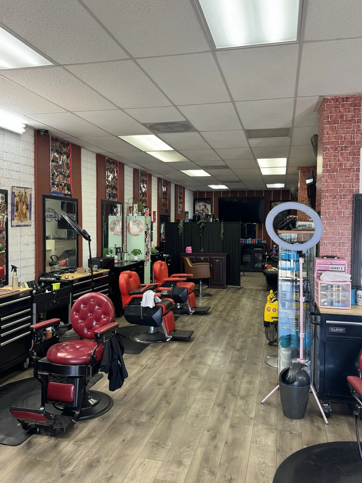 R&C Barbershop interior at 2130 W Whittier Blvd in Montebello, CA