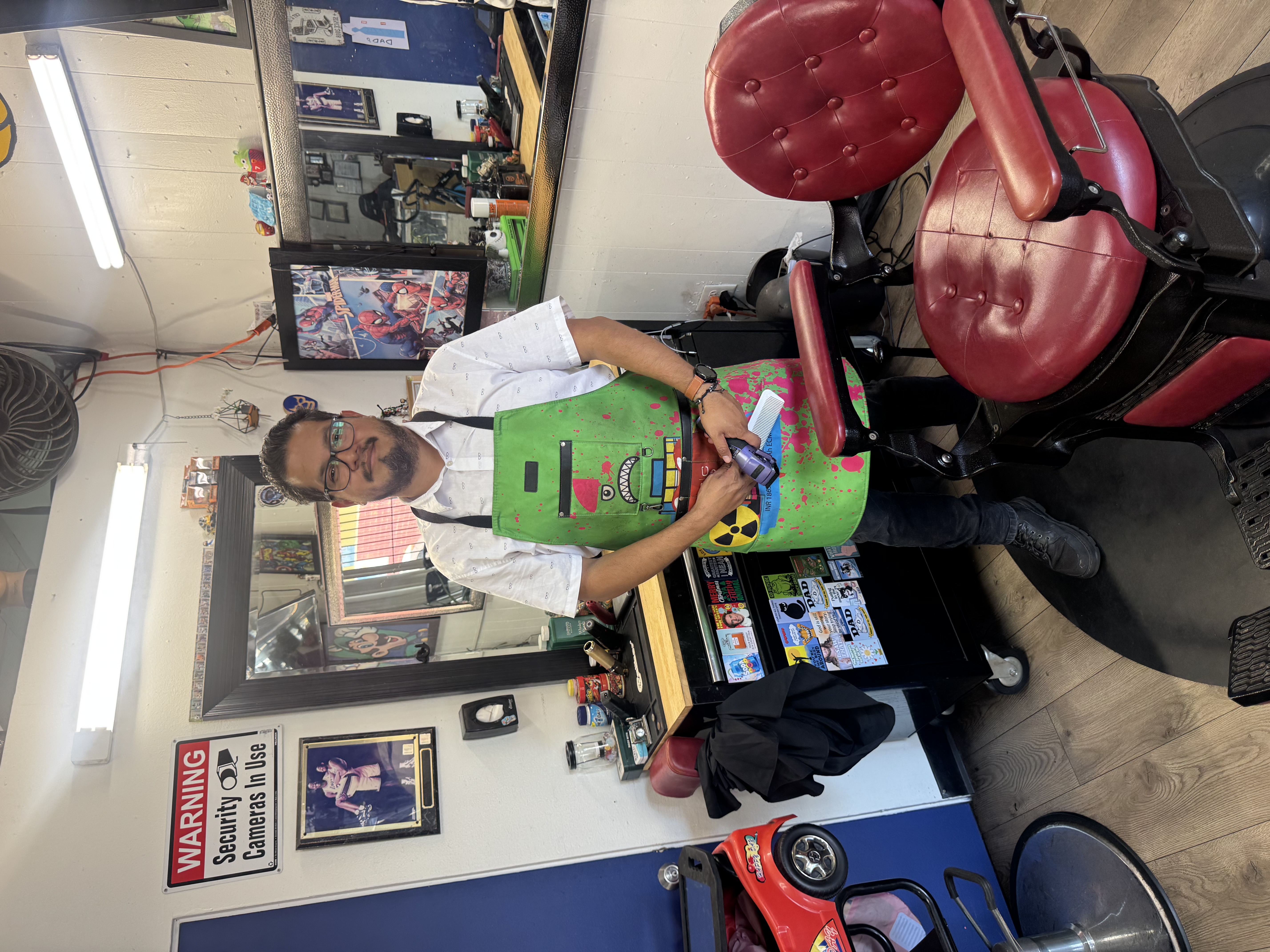 Richard (Jr), licensed barber at R&C Barbershop in Montebello