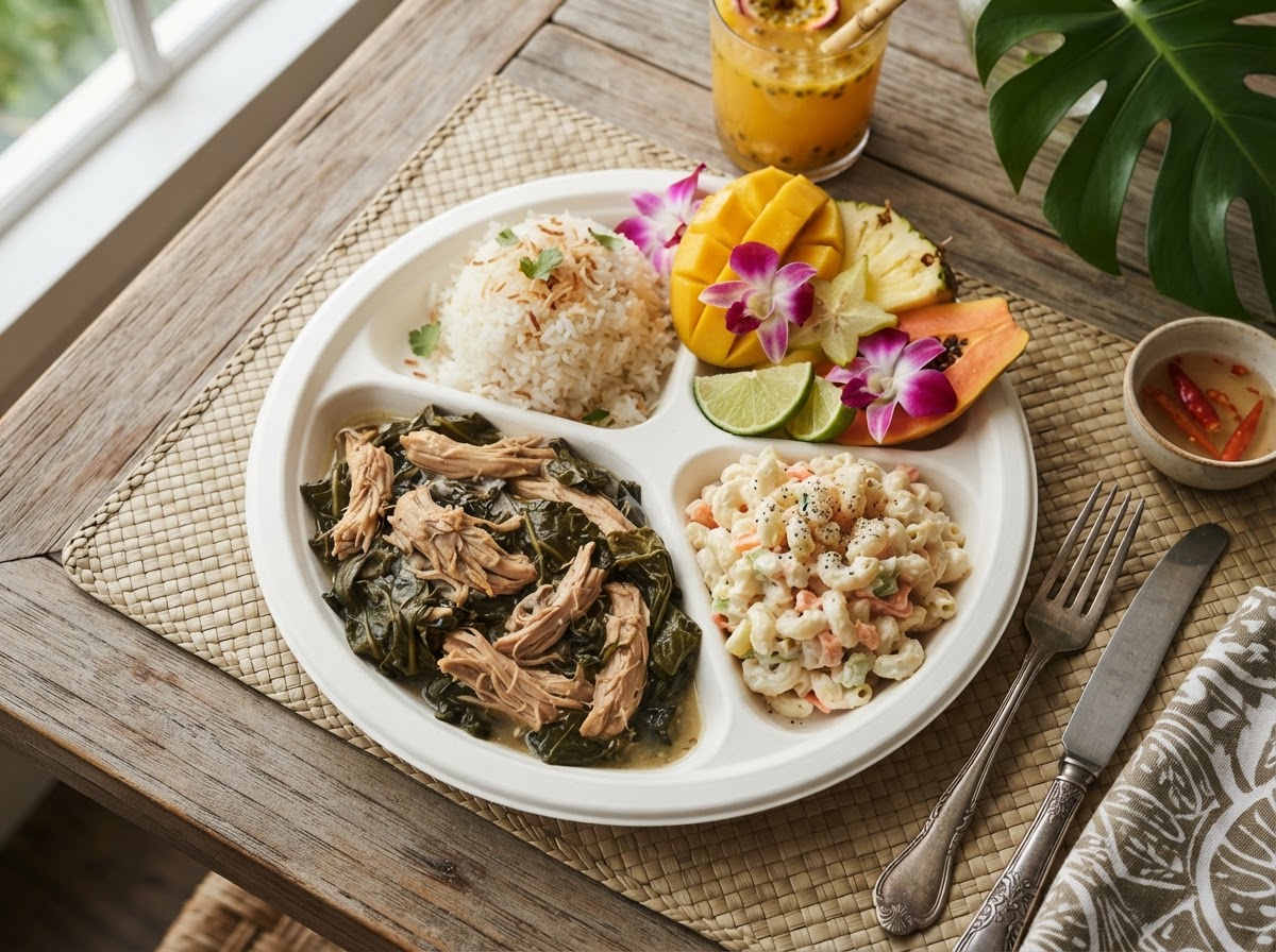 Chicken Luau Plate — Hawaiian poke dish at Hawaii's Finest Poke