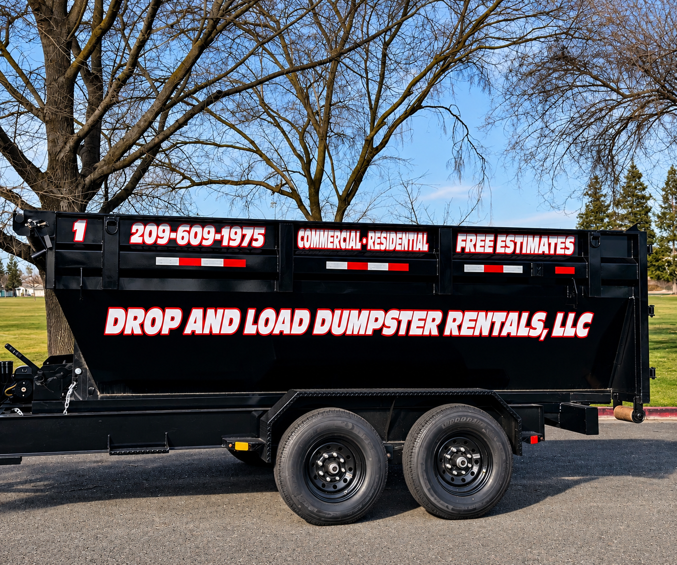 Drop And Load Dumpster Rentals LLC roll-off trailer dumpster in Northern California