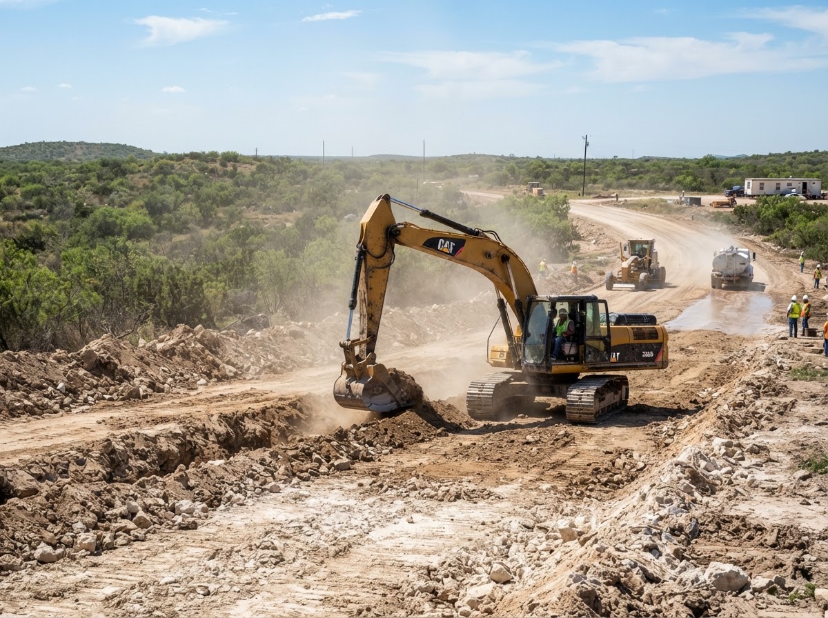 Heavy equipment mobilization for site preparation