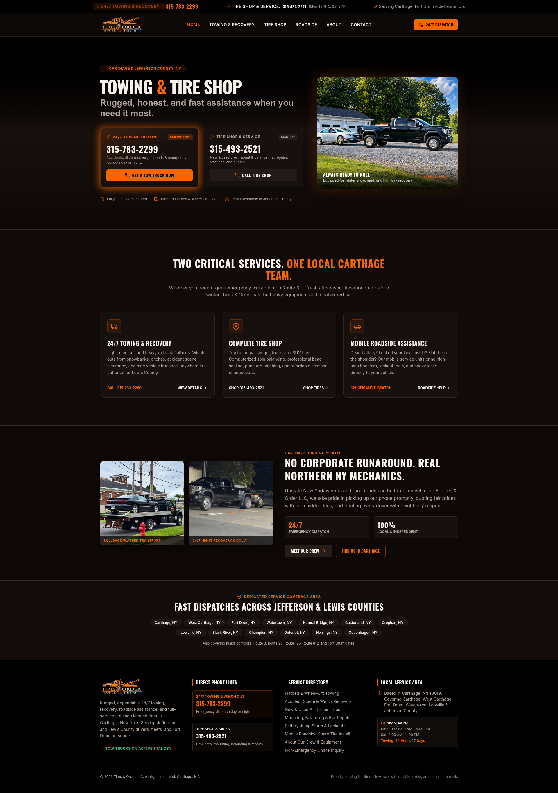 TIRES N ORDER website built by Kindex360