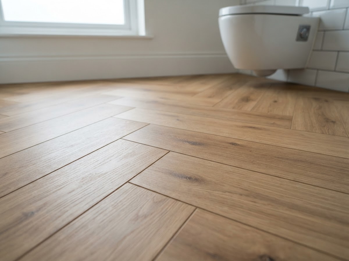 Flooring — LVT herringbone detail