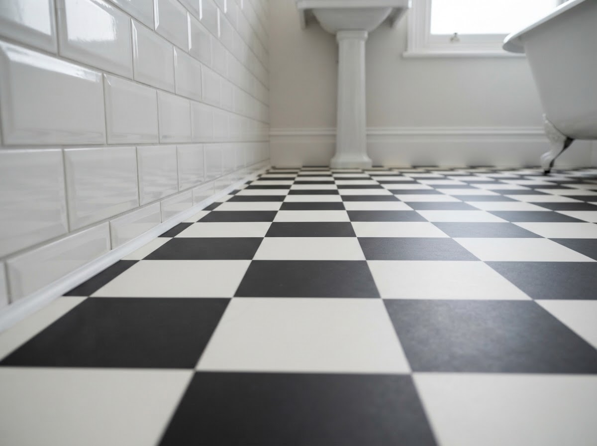 Bathroom Refurbishment — Checkerboard floor detail