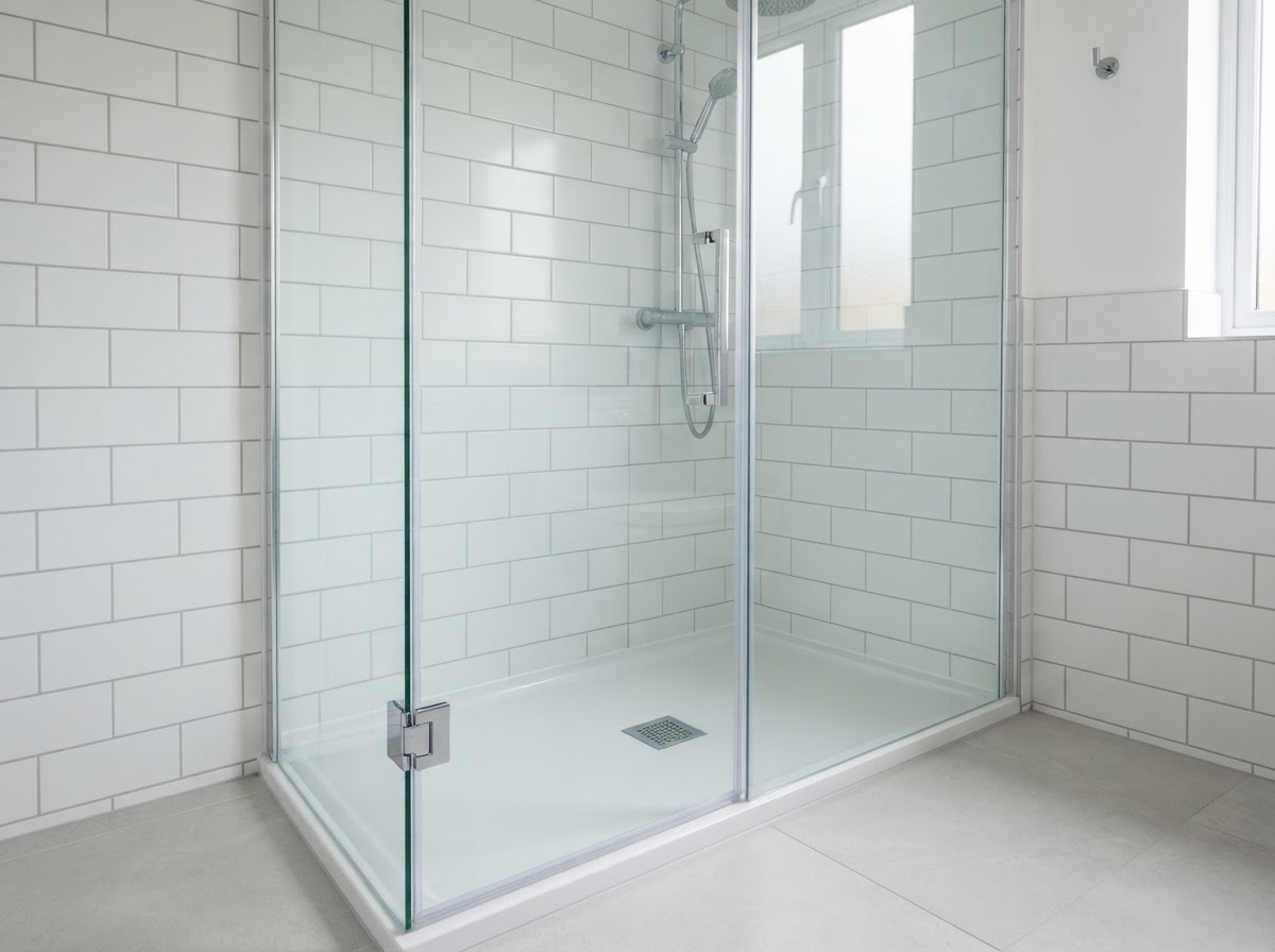 Bath to Shower Conversion — Frameless glass door