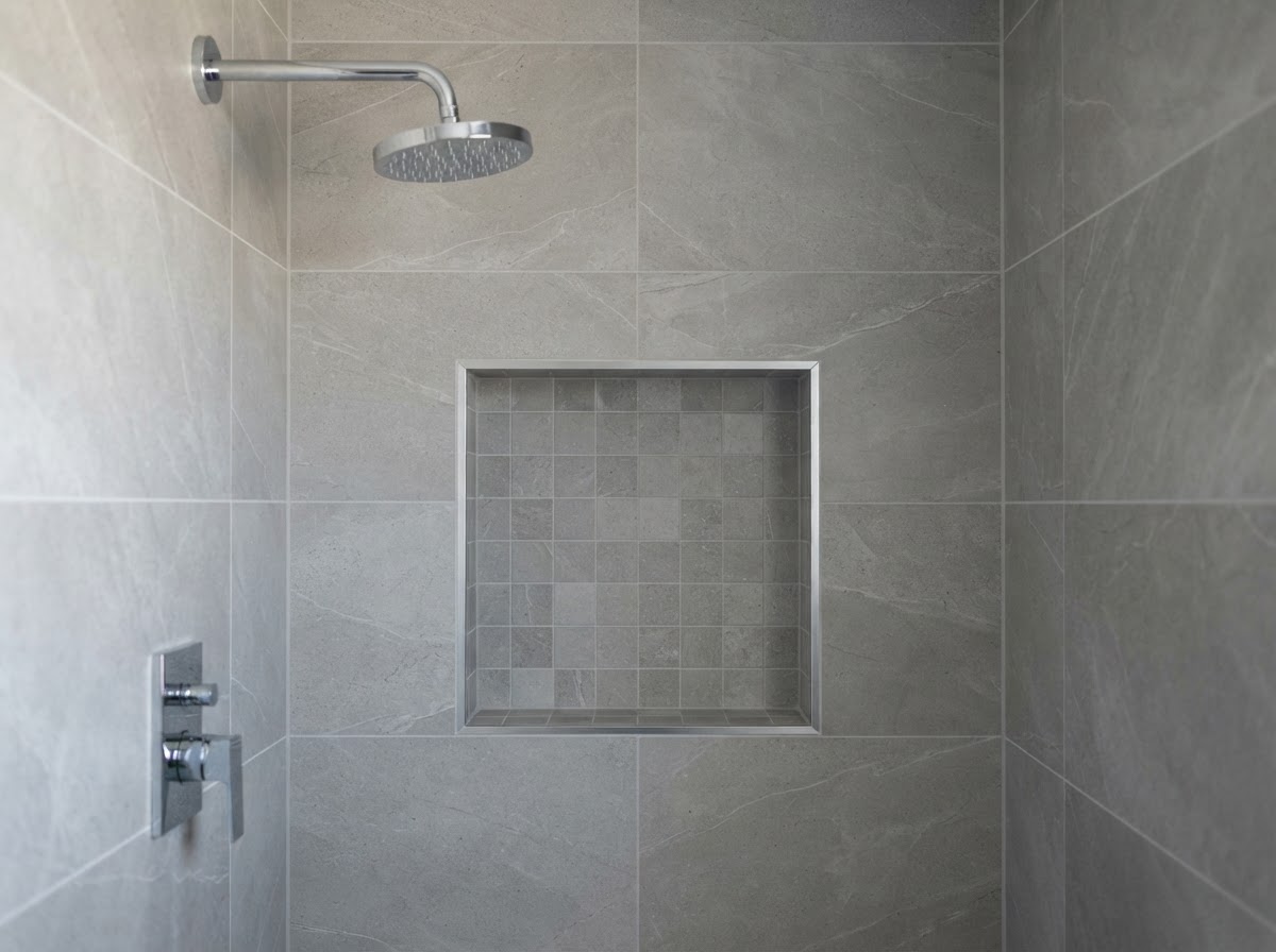 Shower Installation — Recessed tiled niche