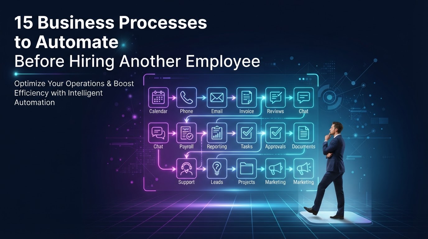 15 Business Processes to Automate Before Hiring Another Employee — Wootomatic AI automation guide