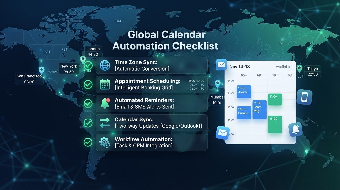 Calendar Automation Checklist: Prevent Missed Appointments Across Time Zones — Wootomatic AI automation guide