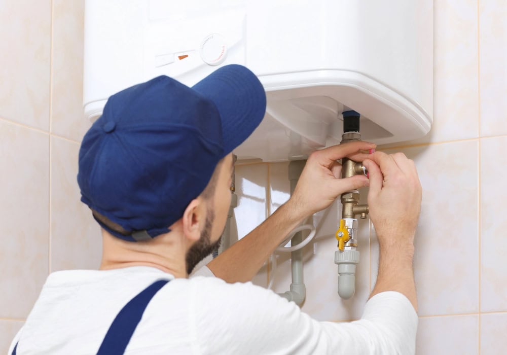 Traditional tank water heater installation