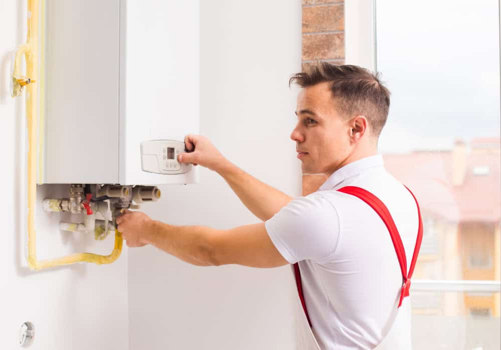 Tankless water heater unit installation