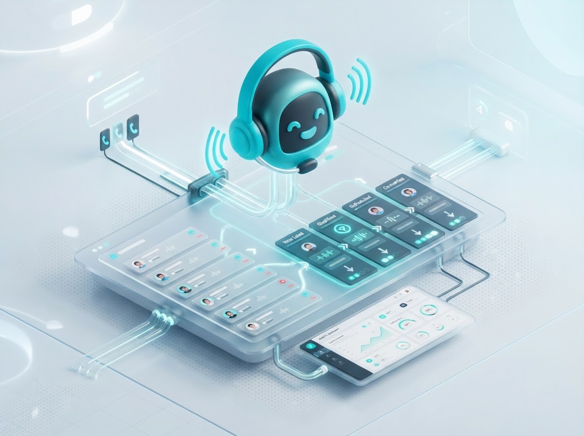 AI Receptionist and Web Chat 3D Infographic