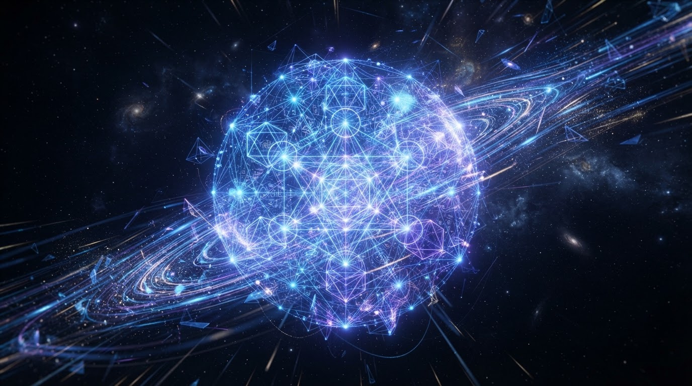 Abstract sacred geometry and data streams in deep space