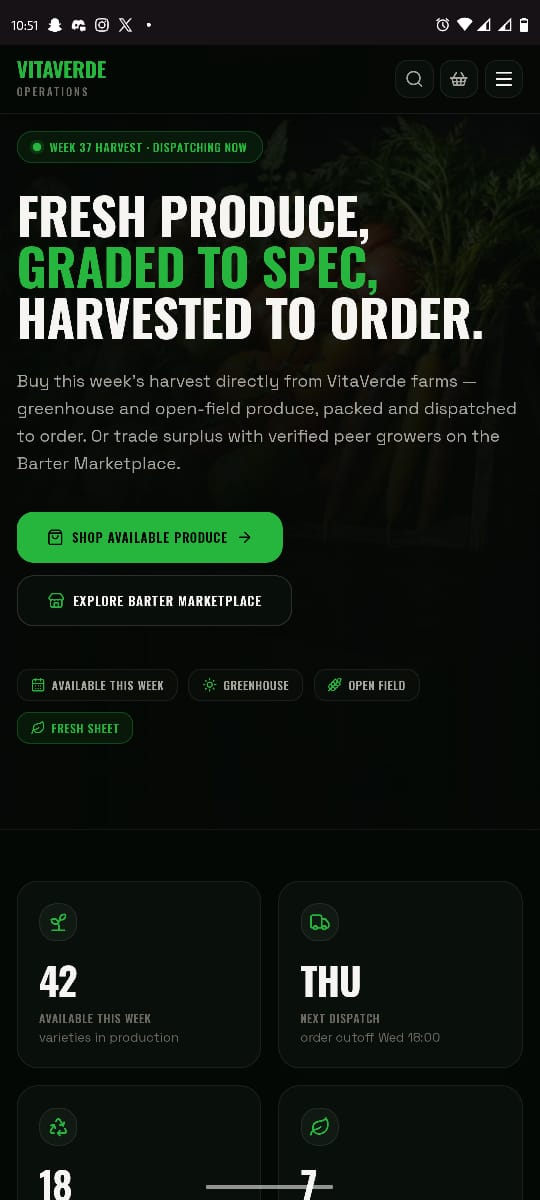 Mobile produce website - VitaVerde