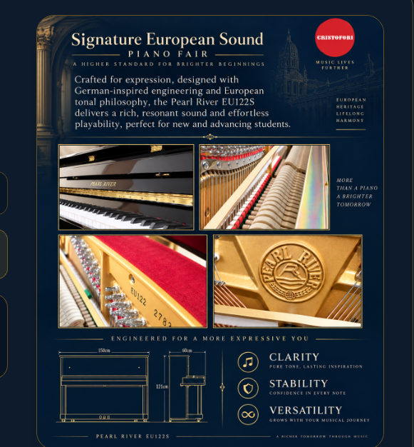 Pearl River EU122 Detailed Specs & Dimensions Diagram