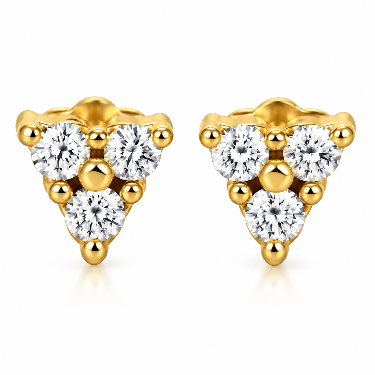 3-Stone Cluster Earrings