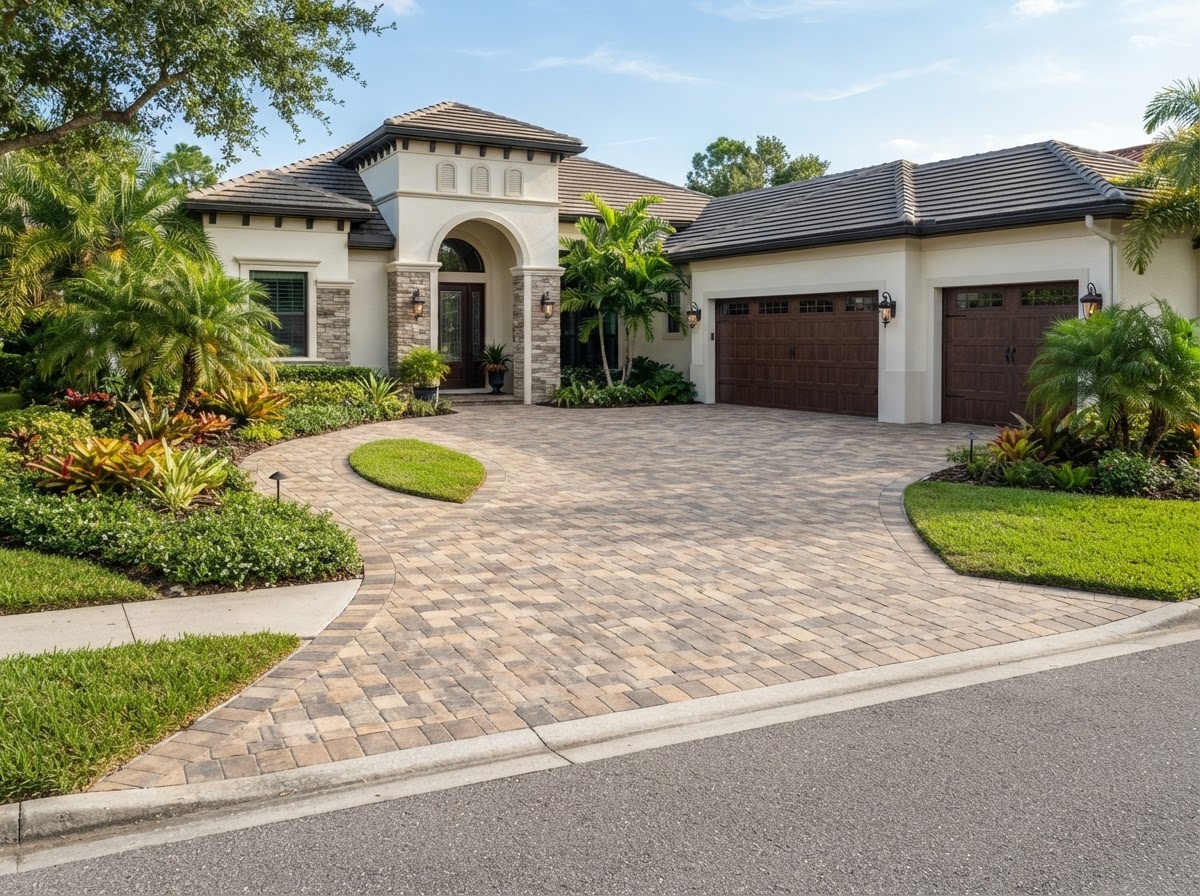 Driveway and walkway paver installation in Fruitland Park