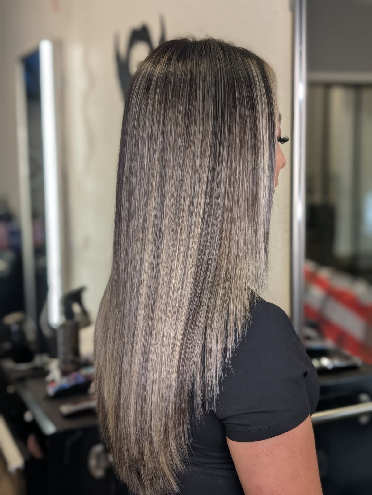 Cool Ash Brunette Dimensional Highlights & Silk Gloss
