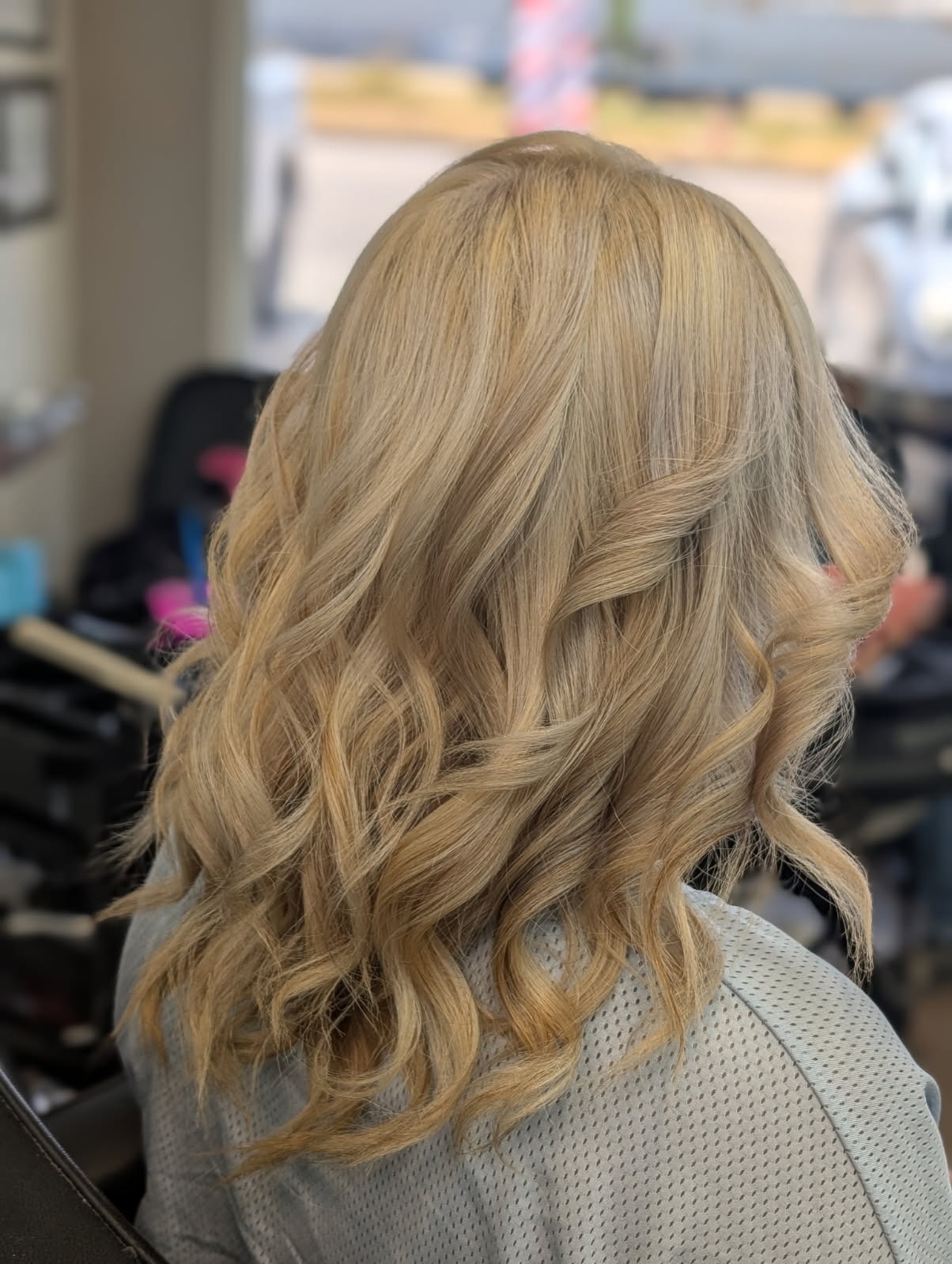 Warm Golden Blonde Balayage & Waves