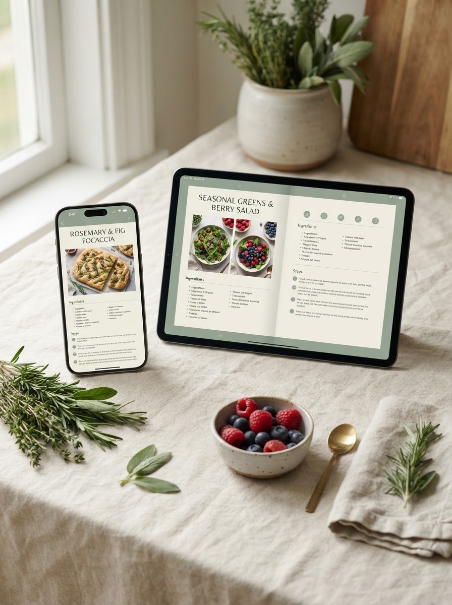 Recetario digital Recetas que Cuidan en smartphone y tablet