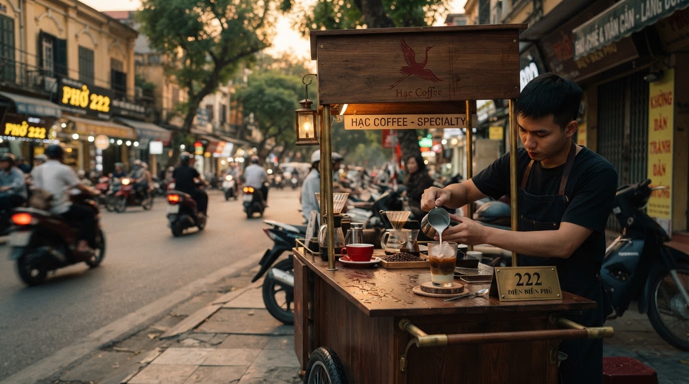 Quầy cà phê vỉa hè 222 Điện Biên Phủ — chiến dịch tặng CuchiCavassa.com