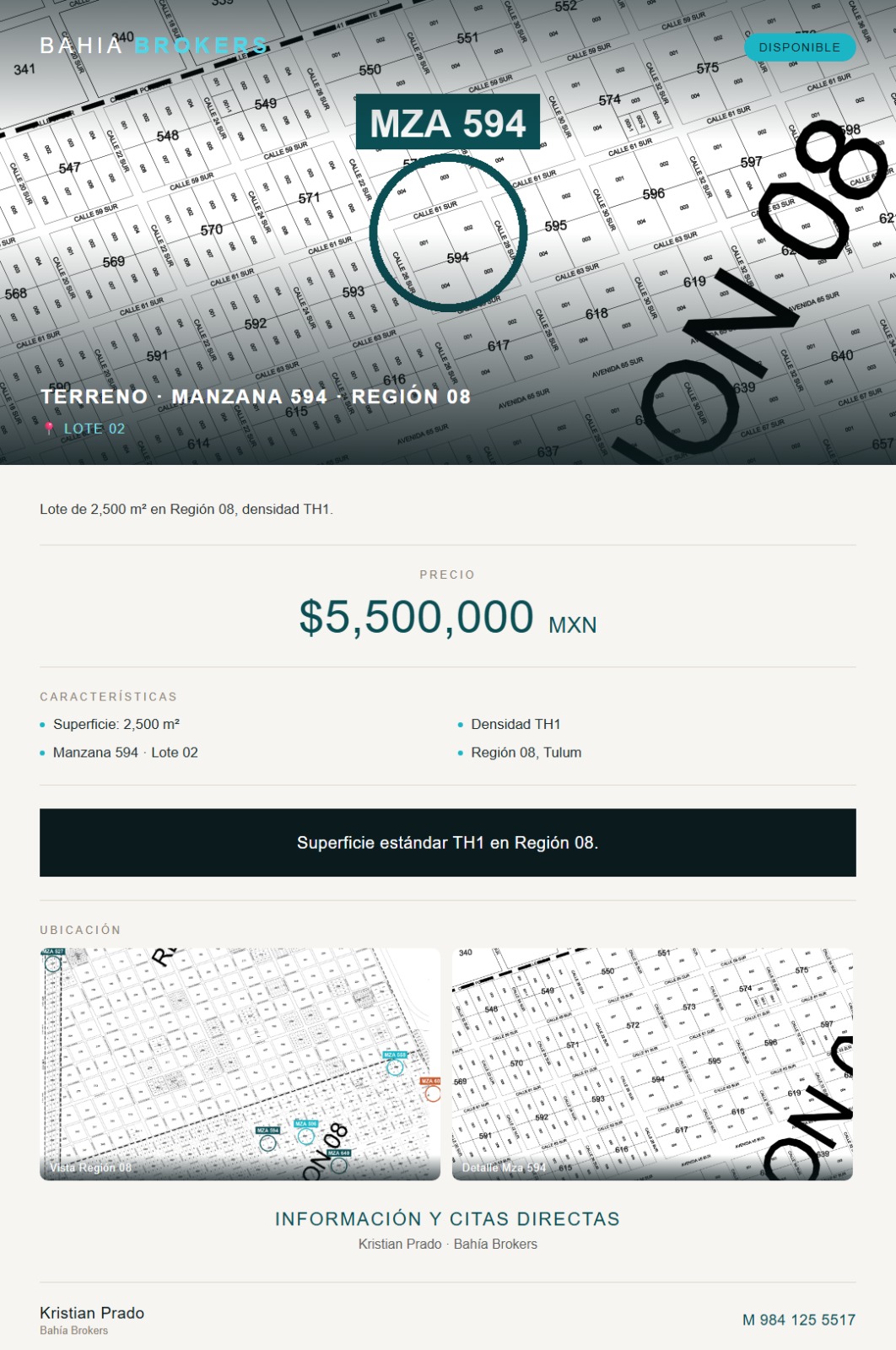 Terreno Manzana 594 Lote 02 — Región 08