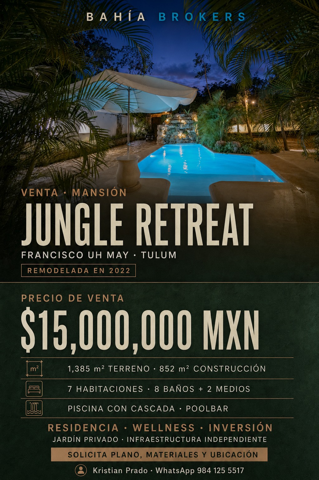 Jungle Retreat — Mansión Wellness (Baja a $11.5 MDP)