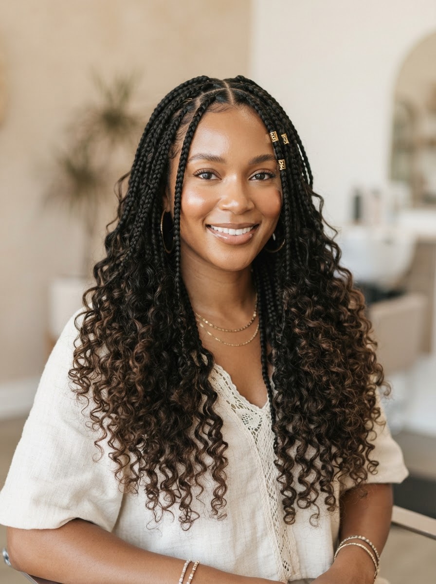 Blonde honey knotless box braids Charlotte NC