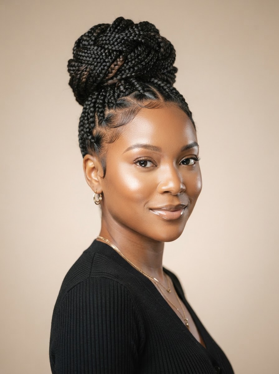 Ombre knotless braids dark to light brown Charlotte NC