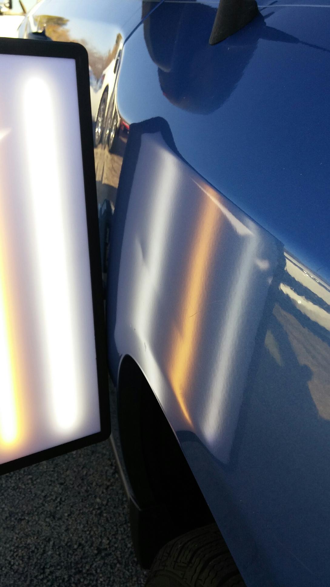 Fender Body Line Ding Repair Before Repair