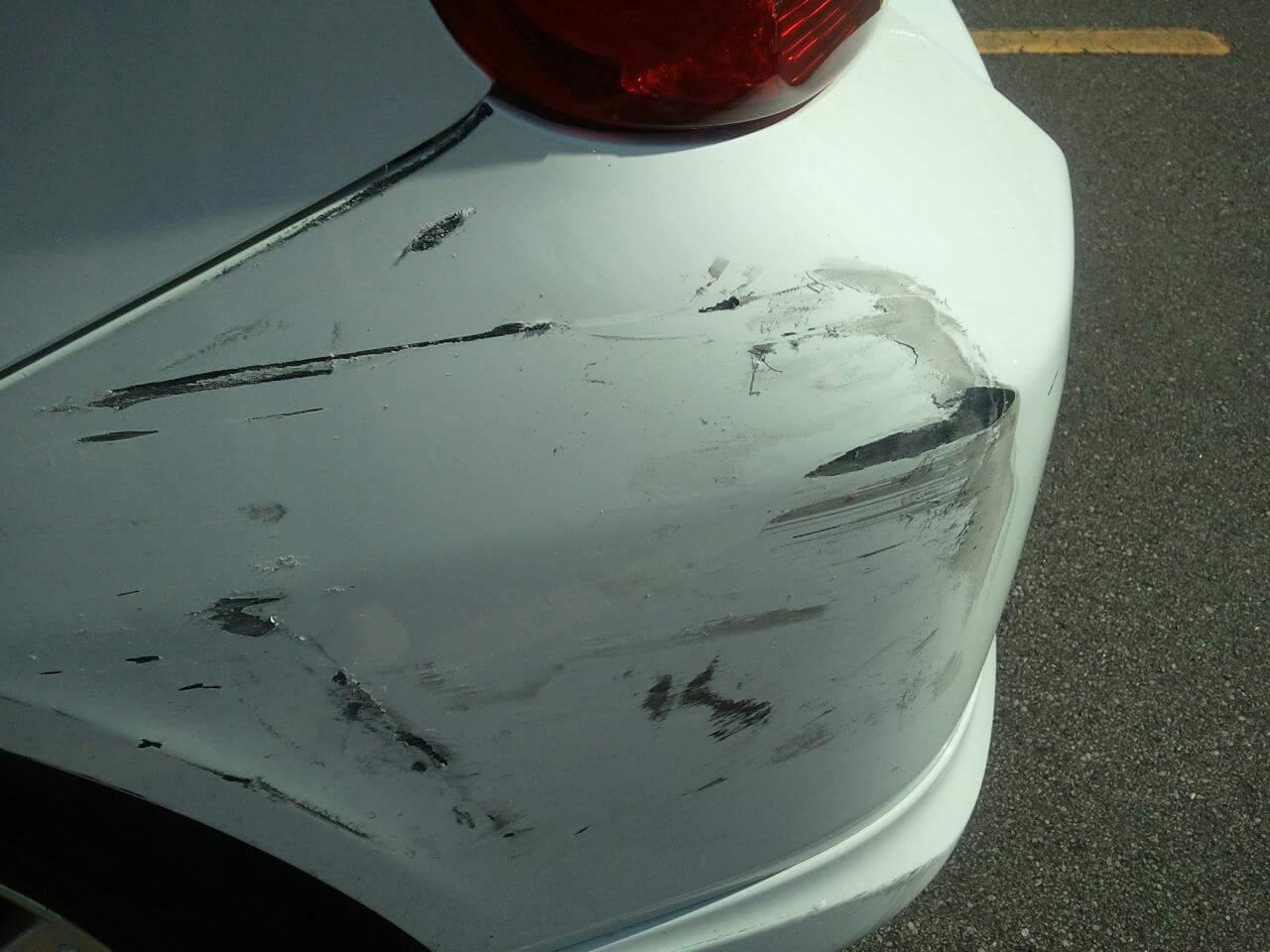 Rear Bumper Paint Repair Before Repair