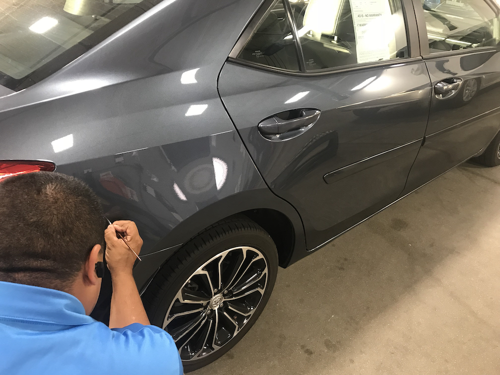 Paint Repair performed by Exteriortec mobile paint specialists