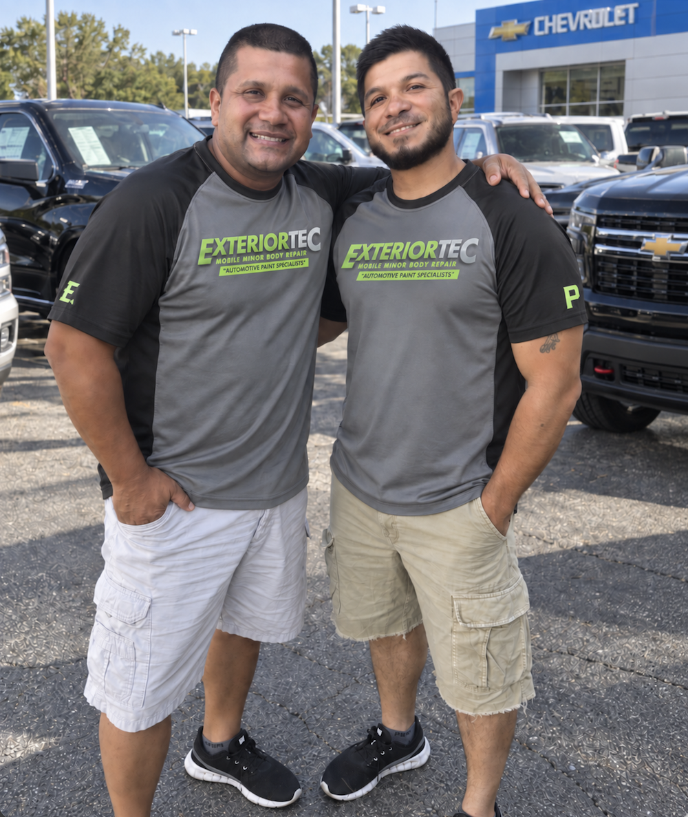 E and Paul, co-founders and master specialist technicians at Exteriortec