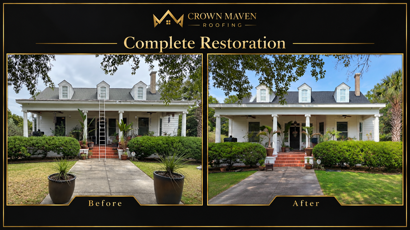 Crown Maven roof replacement completed with architectural shingles