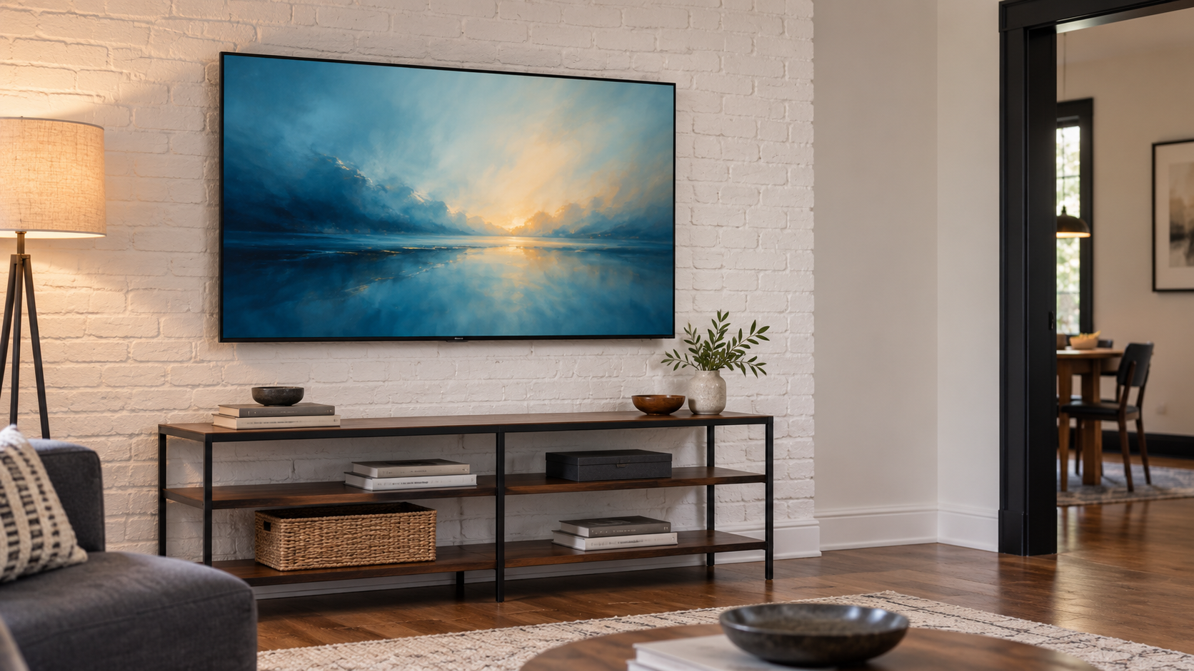 Professional TV wall mount installation detail