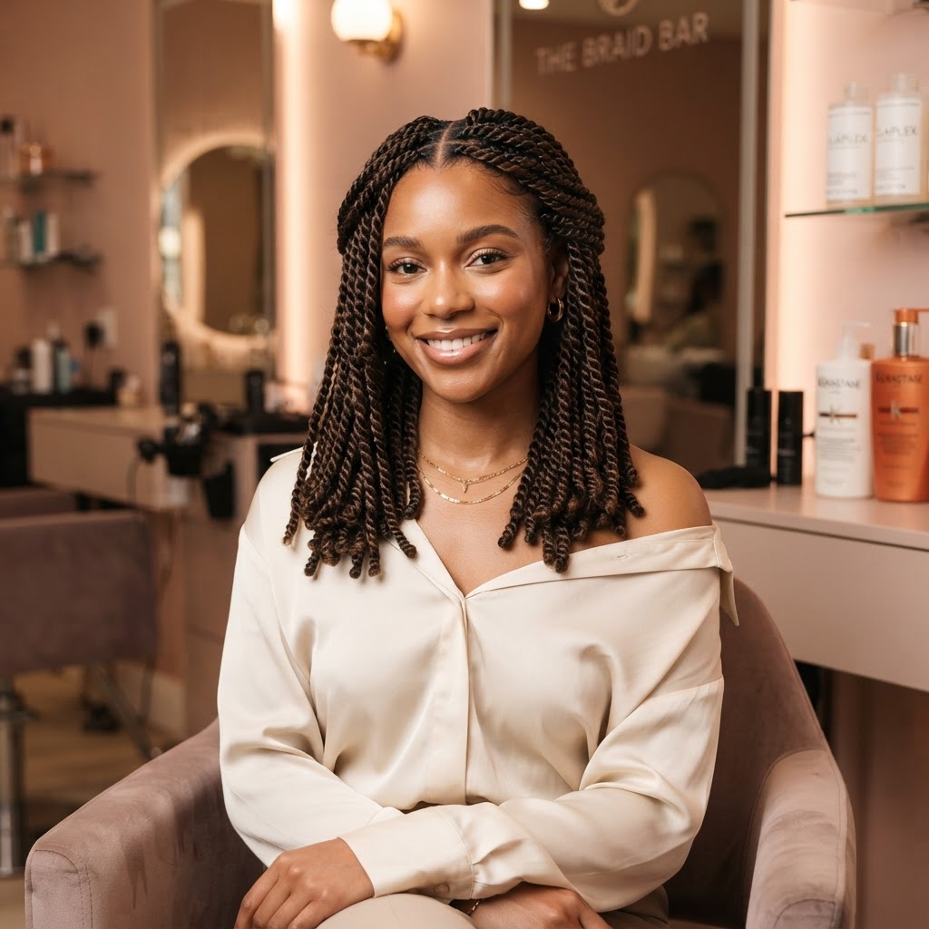 Medium Senegalese Twists at Omega African Hair Braiding Charlotte NC