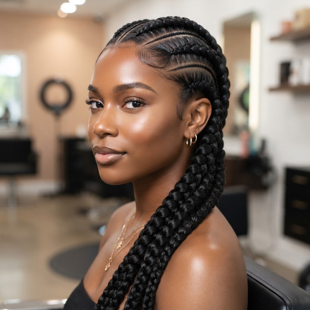 Stitch Braids at Omega African Hair Braiding in Charlotte NC