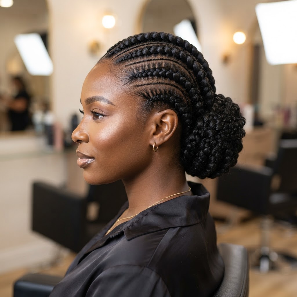 Cornrows and stitch braids work by Omega African Hair Braiding in Charlotte NC, photo 7