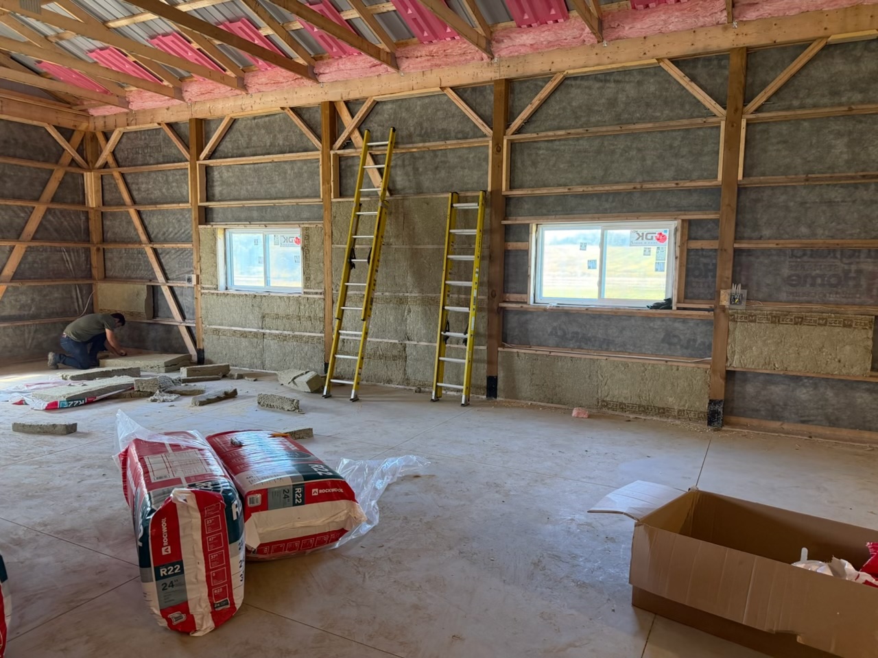 Farm Building Wall Cavity Insulation & Prep Work