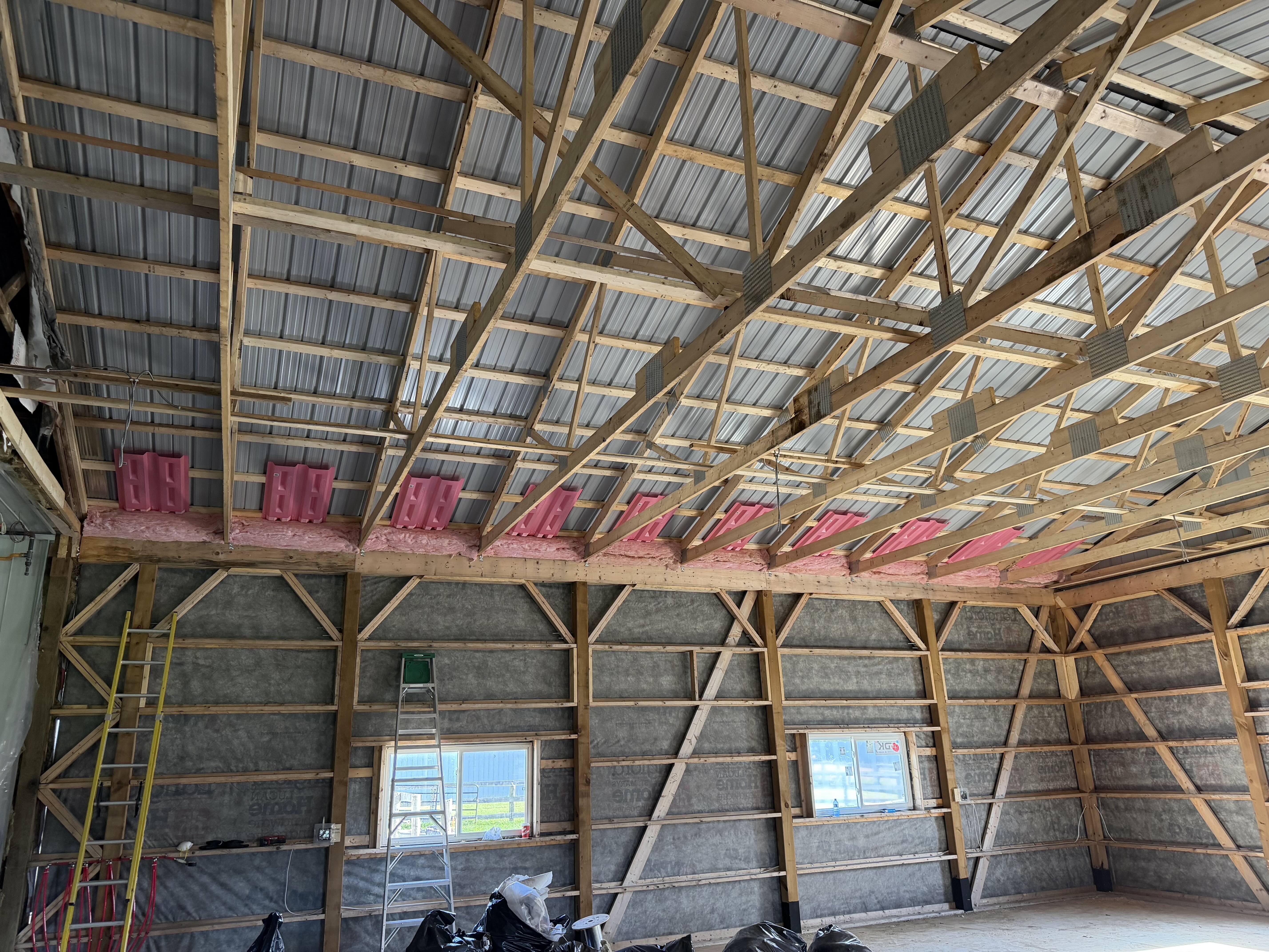 Post-Frame Machine Shed Rafter Baffles & Eave Prep