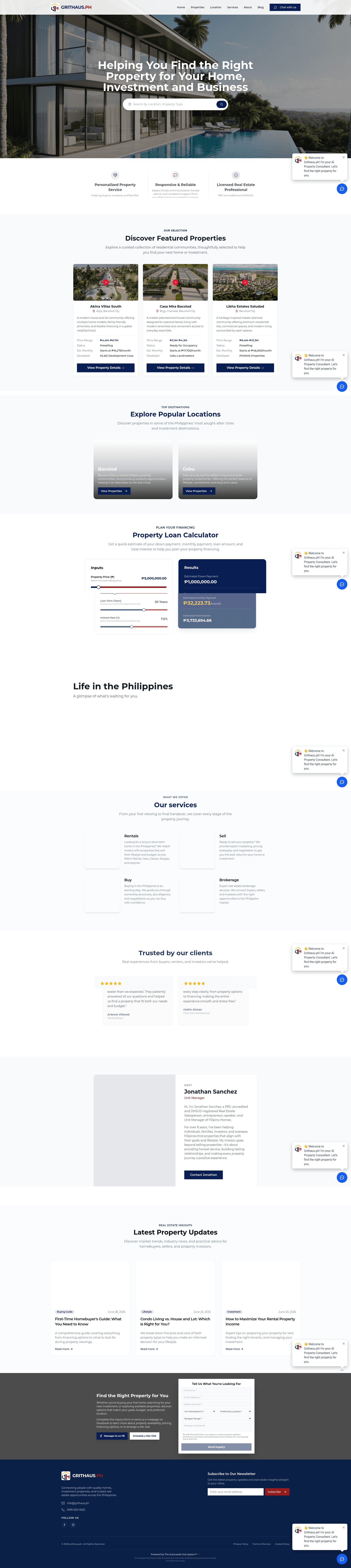 Real Estate Website + AI Chatbot